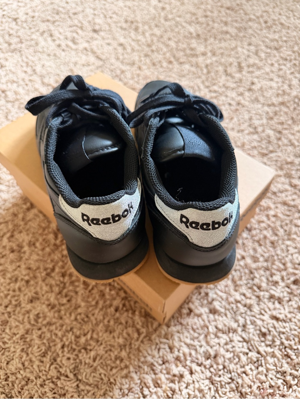 Reebok Black Sneakers with Gray Heel Logo